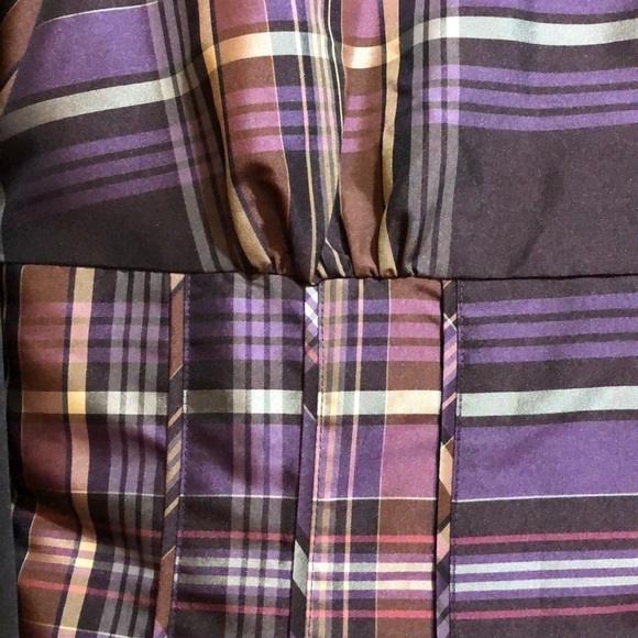 PULI Purple plaid Button up double collar jacket blouse​​​.  Feminine. Medium - Picture 10 of 10